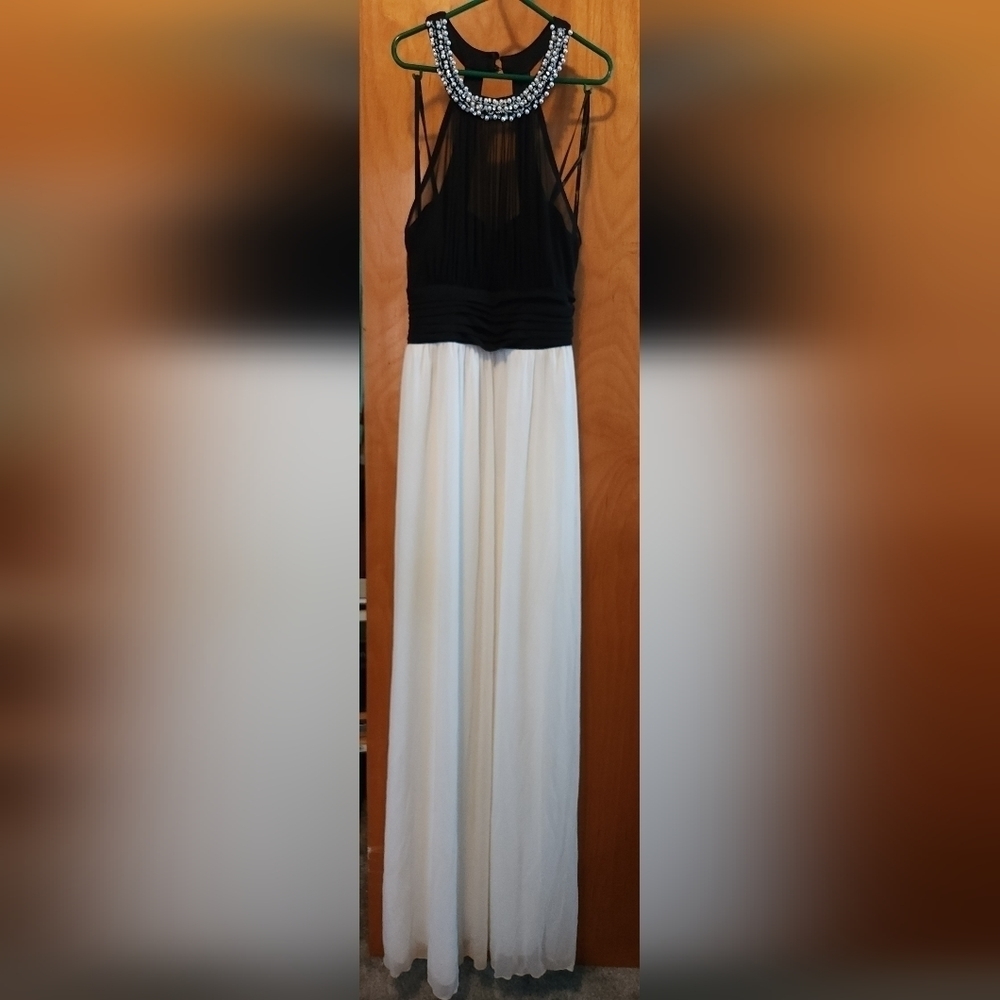 Black and white formal gown